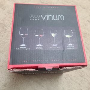 Riedel Vinum Wine Glass Set Of 4, Bordeaux, Pinot Noir, Chardonnay, Sauvignon